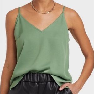 Women's Satin Green Cami - A New Day